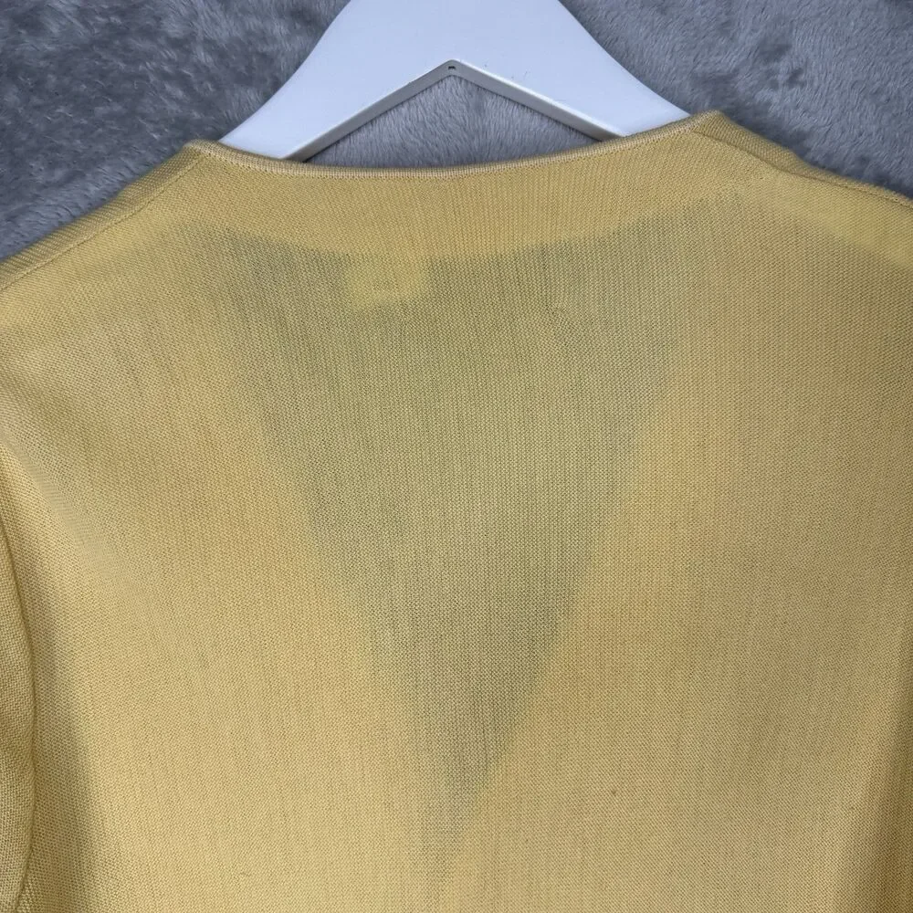 Vtg 70s Pendleton Cardigan Sweater Mens Medium Sir Yellow Virgin Wool USA Made